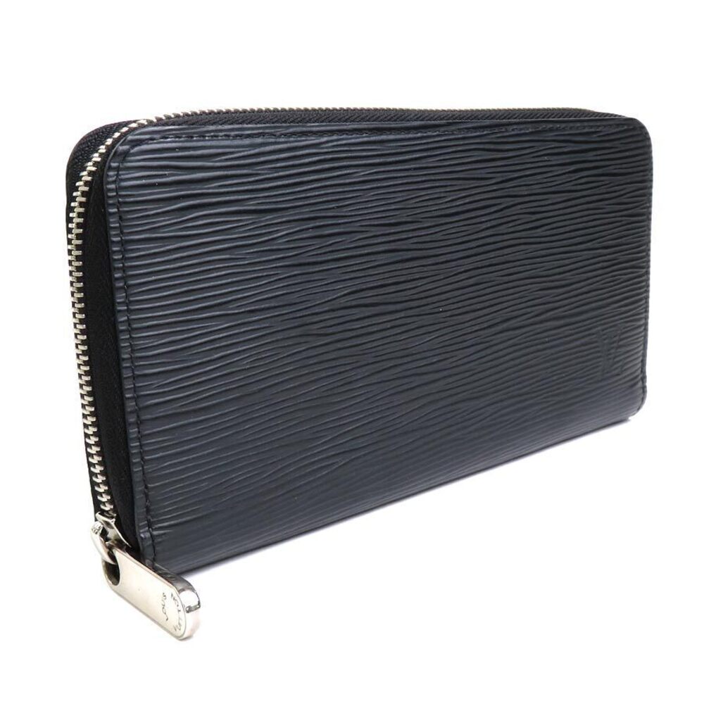 Louis Vuitton Zipper Wallet Noir Long Leather Round Epi Black Zippy Black